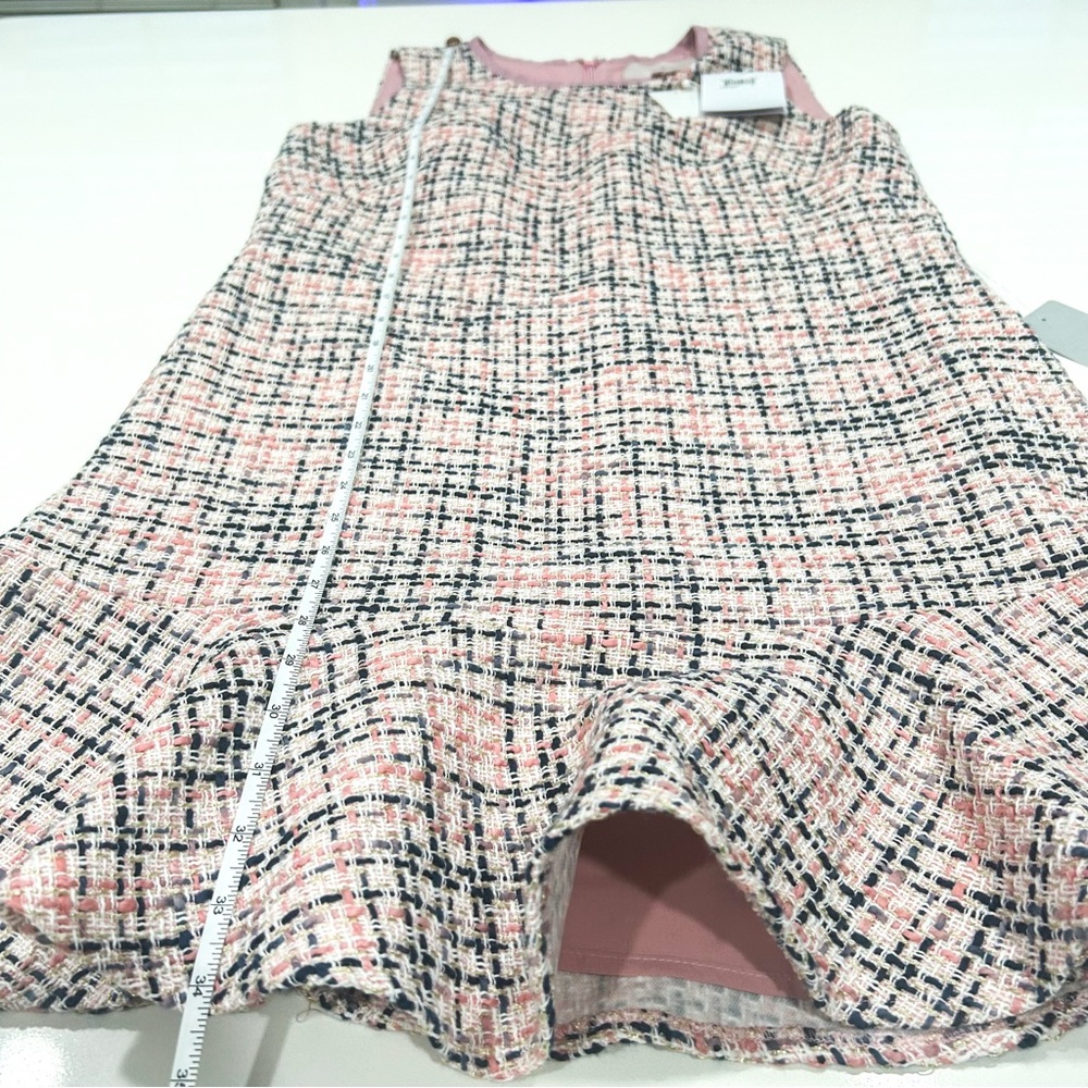 Gal Meets Glam Annika Tweed Dress Pink Boucle Peplum Hem Size 4 NWT - Picture 10 of 14